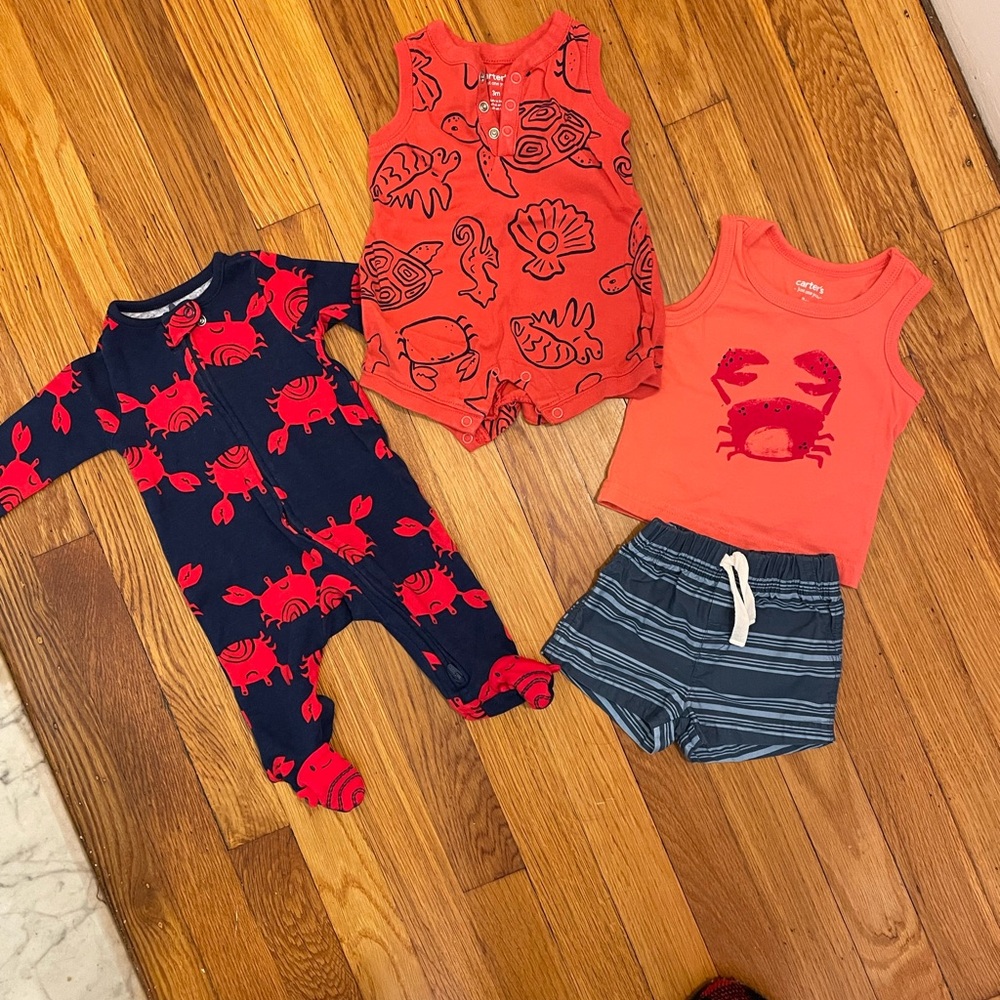Carter's Red and Blue Crab Matching Set